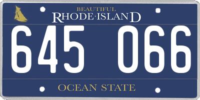 RI license plate 645066