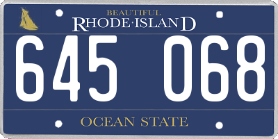 RI license plate 645068