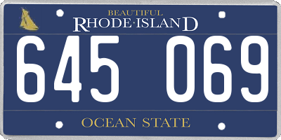 RI license plate 645069