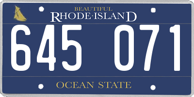 RI license plate 645071