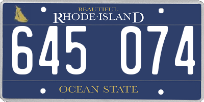 RI license plate 645074