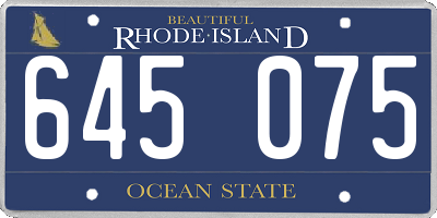 RI license plate 645075