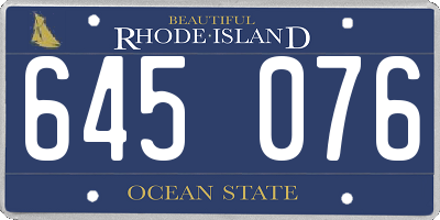 RI license plate 645076
