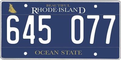 RI license plate 645077