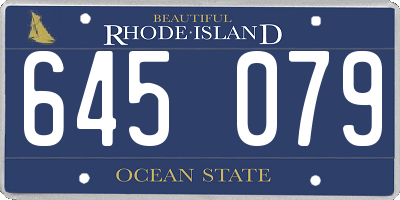RI license plate 645079