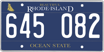 RI license plate 645082