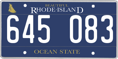 RI license plate 645083