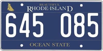 RI license plate 645085