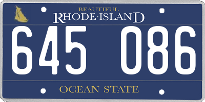 RI license plate 645086