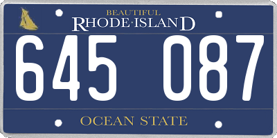 RI license plate 645087