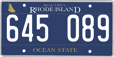RI license plate 645089