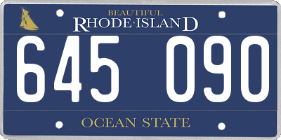 RI license plate 645090