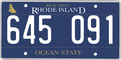 RI license plate 645091