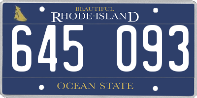 RI license plate 645093