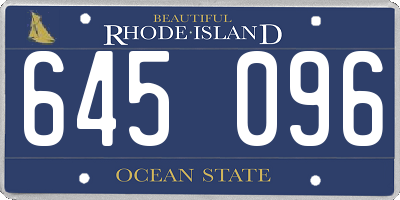 RI license plate 645096