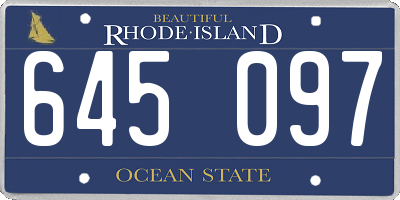 RI license plate 645097