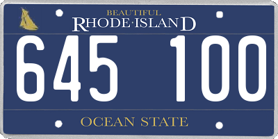 RI license plate 645100