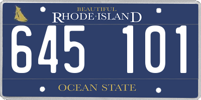 RI license plate 645101