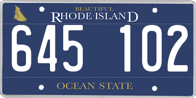 RI license plate 645102