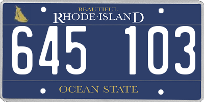 RI license plate 645103