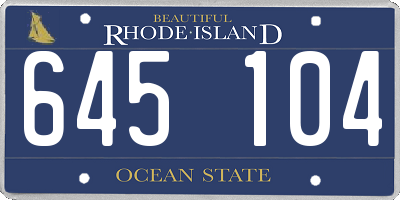 RI license plate 645104