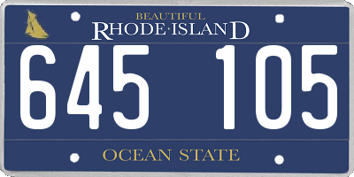 RI license plate 645105