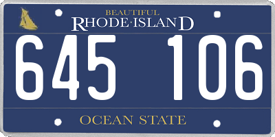 RI license plate 645106