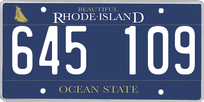 RI license plate 645109