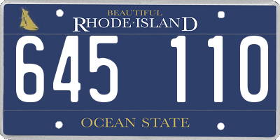 RI license plate 645110