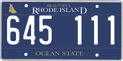 RI license plate 645111