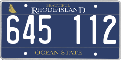 RI license plate 645112
