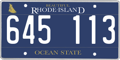 RI license plate 645113