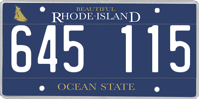 RI license plate 645115