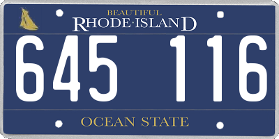 RI license plate 645116