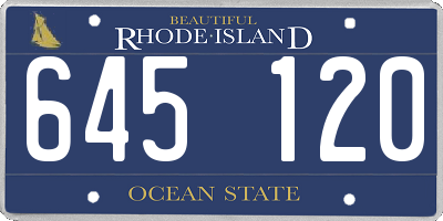 RI license plate 645120