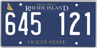 RI license plate 645121