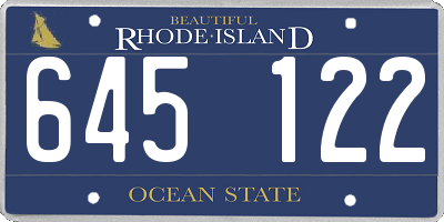 RI license plate 645122