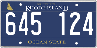 RI license plate 645124