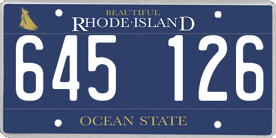 RI license plate 645126