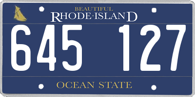 RI license plate 645127