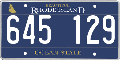 RI license plate 645129