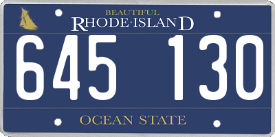 RI license plate 645130
