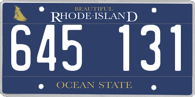 RI license plate 645131