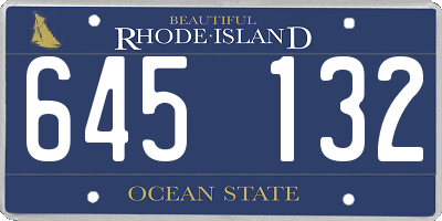 RI license plate 645132