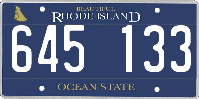 RI license plate 645133