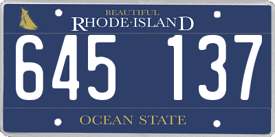 RI license plate 645137
