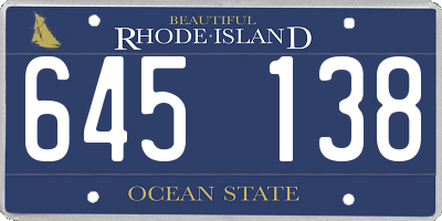 RI license plate 645138