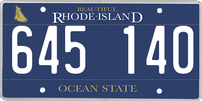 RI license plate 645140