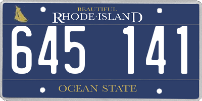RI license plate 645141