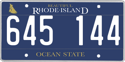 RI license plate 645144